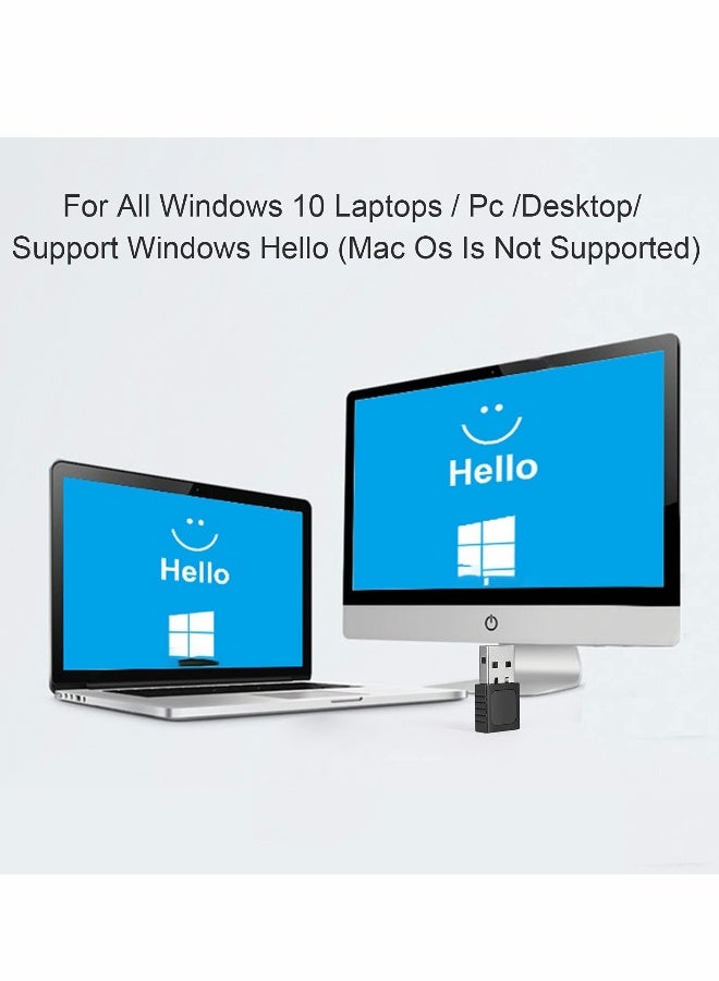 USB Fingerprint Reader 360° Touch Speedy Matching Multi Biometric Windows Security Key for Win 7 8 10 Windows Hello PC  Laptop - Image 3